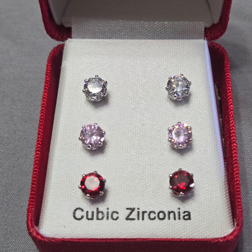 Lot of 3 Cubic Zirconia Stud Earring